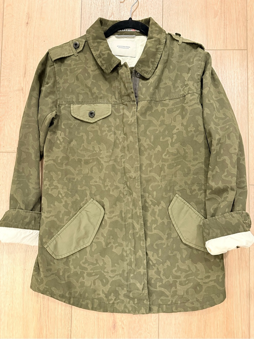 Scotch & Soda Amsterdam Blauw Camo Utility Field Jacket Size S